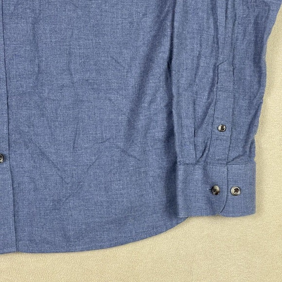 Travis Mathew Mens L Gray Long Sleeve Button Up Shirt Chest Pocket Lightweight - Picture 3 of 11